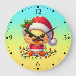 Reloj Redondo Grande Personalizado de pato de Navidades particulares Sa