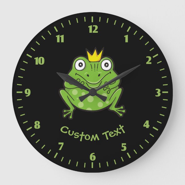 Reloj Redondo Grande Personalizado de ranas (Anverso)