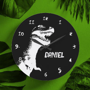 Reloj Redondo Grande Personalizado de T-Rex