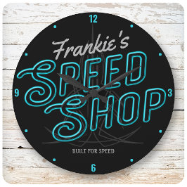 Reloj Redondo Grande Personalizado de Tienda de Velocidad Personalizada