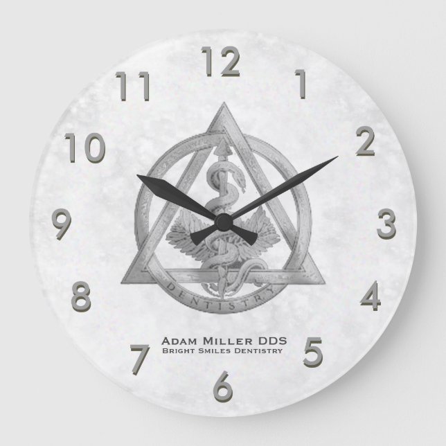 Reloj Redondo Grande Personalizado Dentist Clock White (Anverso)