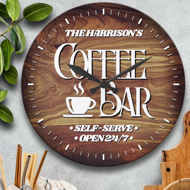Reloj Redondo Grande Personalizado el café familiar (Subido por el creador)