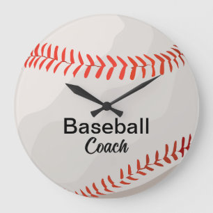 Reloj Redondo Grande Personalizado entrenador de béisbol Keepsake