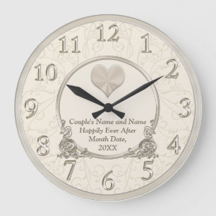 Reloj Redondo Grande Personalizado feliz nunca después de casar los