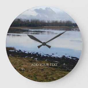 Reloj Redondo Grande Personalizado Foto y Texto Paisaje Personalizado