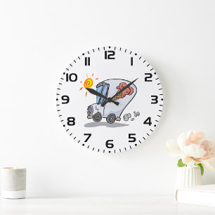 Reloj Redondo Grande Personalizado Helado Camión Divertido postre de ve