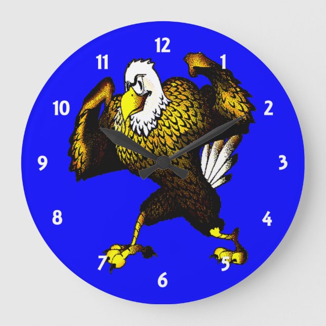 Reloj Redondo Grande Personalizado luchando contra el águila (Anverso)