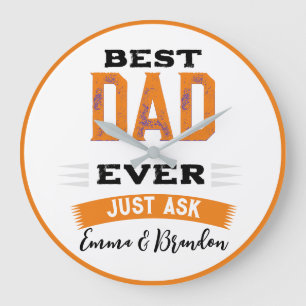 Reloj Redondo Grande Personalizado Mejor Papá Papá Papá Papá Padre Nunc