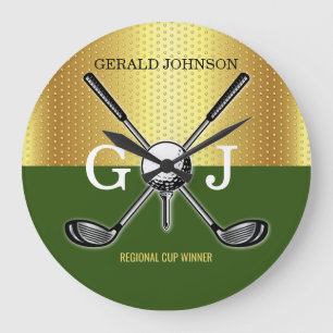 Reloj Redondo Grande Personalizado minimalista Elegant Golf Monograma