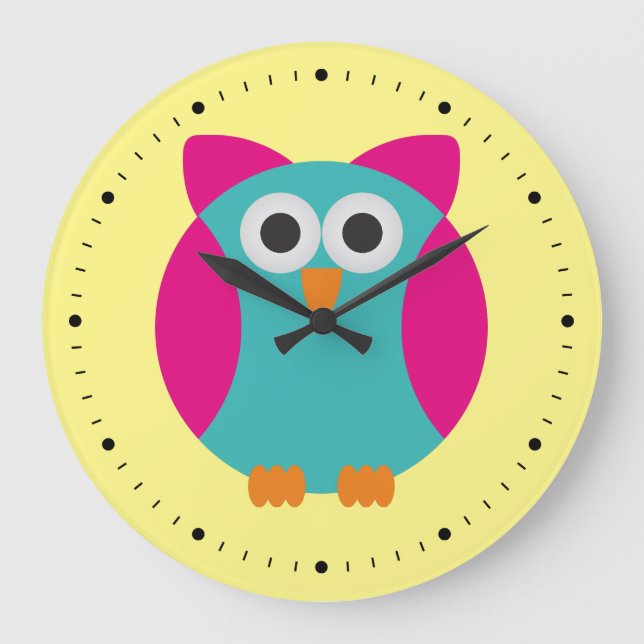 Reloj Redondo Grande Personalizado Owl (Anverso)