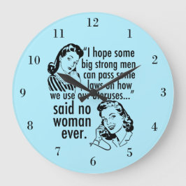 Reloj Redondo Grande Personalizado política feminista pro Choice Retro 