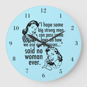 Reloj Redondo Grande Personalizado política feminista pro Choice Retro