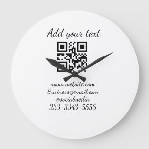 Reloj Redondo Grande personalizado simple código QR agregar su nombre t