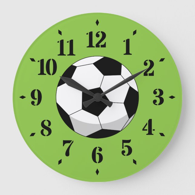 Reloj Redondo Grande Personalizado Soccer Ball (Anverso)