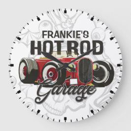 Reloj Redondo Grande Personalizado SU NOMBRE Hot Rod Garage Auto person