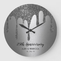 Personalizado Texto gotas de plata 25 años Boda
