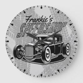 Reloj Redondo Grande Personalizado TU NOMBRE Hot Rod Coupe Speed Shop G
