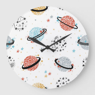 Reloj Redondo Grande Personalizados cósmicos: Maravillas espaciales ant