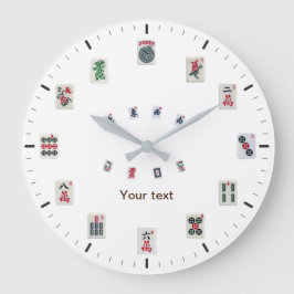 Reloj Redondo Grande Personalizar el diseño de mosaicos de MahJongg con