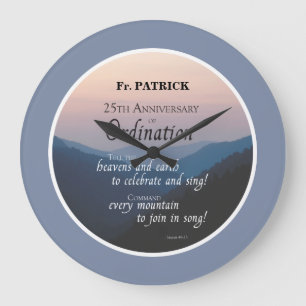 Reloj Redondo Grande Personalizar la Ordenanza del 25° Aniversario Fel