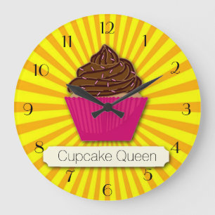 Reloj Redondo Grande Personalizar pastel y brillo Agregar el texto