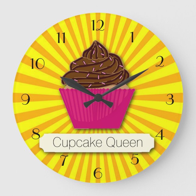 Reloj Redondo Grande Personalizar pastel y brillo Agregar el texto (Anverso)