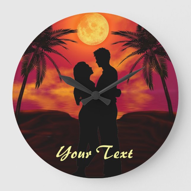Reloj Redondo Grande Personalize Forever Love#2  Wall clock (Anverso)