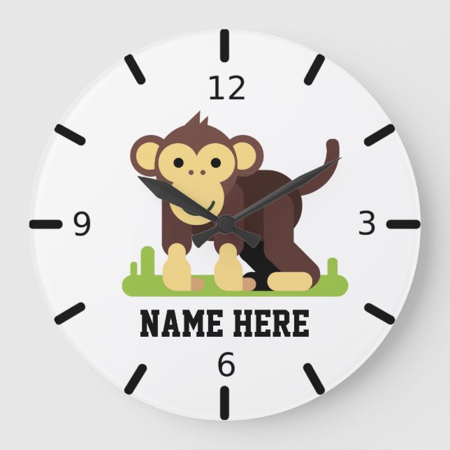 Reloj Redondo Grande Personalize Your Own Monkey (Anverso)