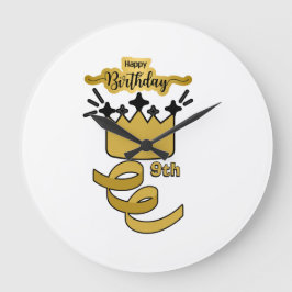 Reloj Redondo Grande  Personalized 9th Birthday King Crown Design