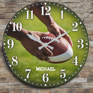 Reloj Redondo Grande Personalized American Football Custom Name