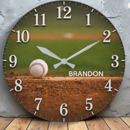 Reloj Redondo Grande Personalized Baseball Field Custom Name