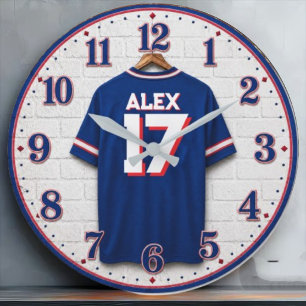 Reloj Redondo Grande Personalized Buffalo Football Jersey