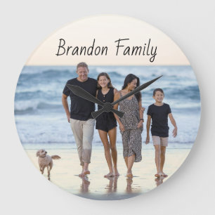 Reloj Redondo Grande Personalized Custom Photo and Text