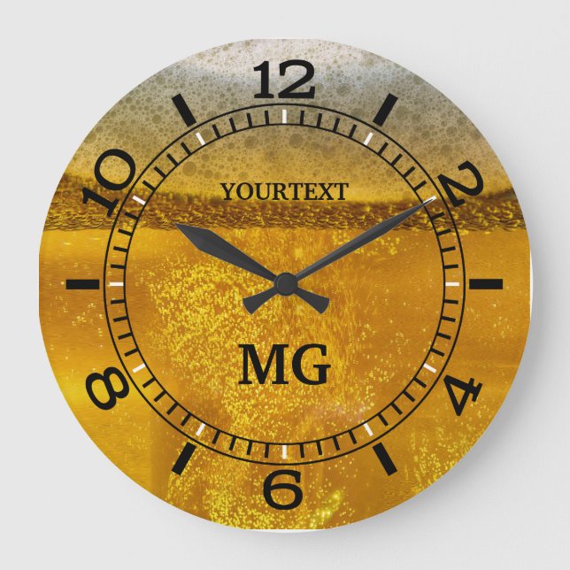 Reloj Redondo Grande Personalized Festive Beer Galaxy a Celestial on a (Anverso)