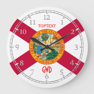 Reloj Redondo Grande Personalized Florida State Flag Design on