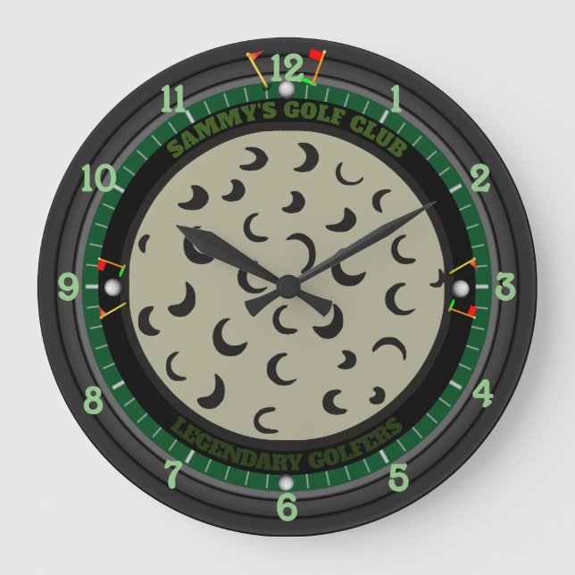 Reloj Redondo Grande Personalized Golf Ball Large Clock (Anverso)