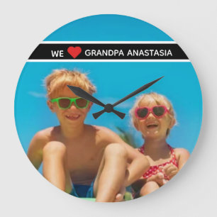 Reloj Redondo Grande Personalized photo gift for Grandpa from children