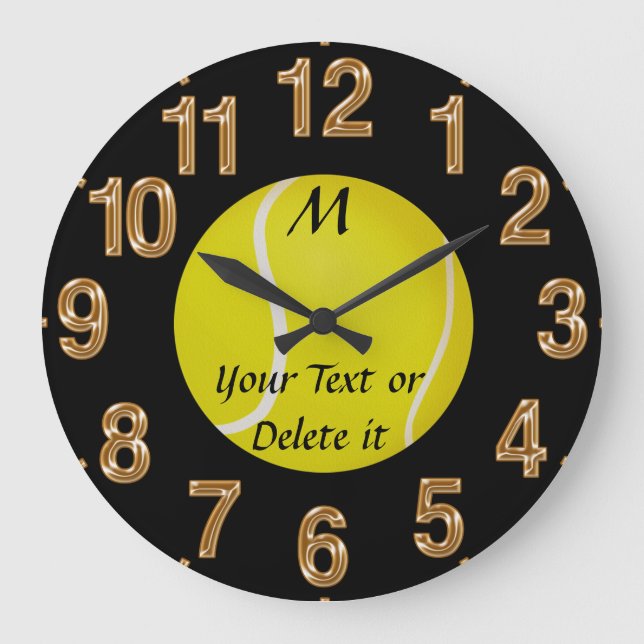 Reloj Redondo Grande Personalized Tennis Clock MONOGRAM and YOUR TEXT (Anverso)