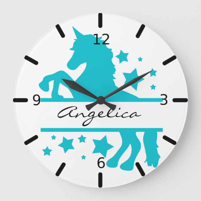 Reloj Redondo Grande Personalized Unicorn (Anverso)