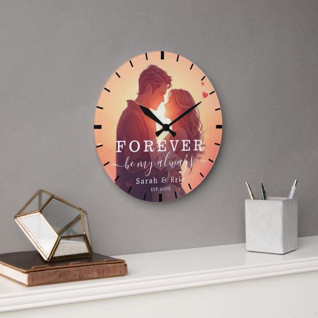 Reloj Redondo Grande Personalized Valentine’s Day Gift (Oficina)