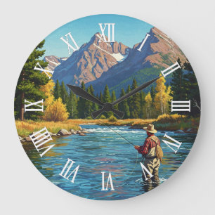 Reloj Redondo Grande Pesca de mosca en el río Montana Yellowstone