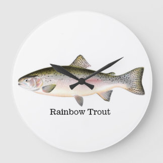 Reloj Redondo Grande Pescado de trucha arco iris