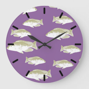 Reloj Redondo Grande Pescado morado