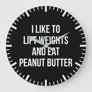 Reloj Redondo Grande Pesos De Ascensor Y Mantequilla De Maní Comida - C