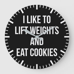 Reloj Redondo Grande Pesos de elevación y cookies de consumo - Divertid
