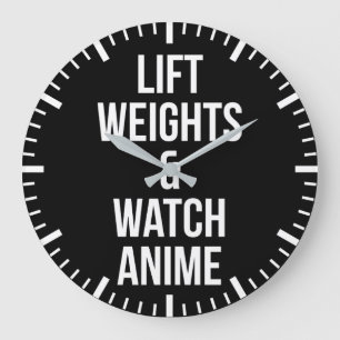 Reloj Redondo Grande Pesos De Elevación Y Ver Anime - Gimnasio Inspirad