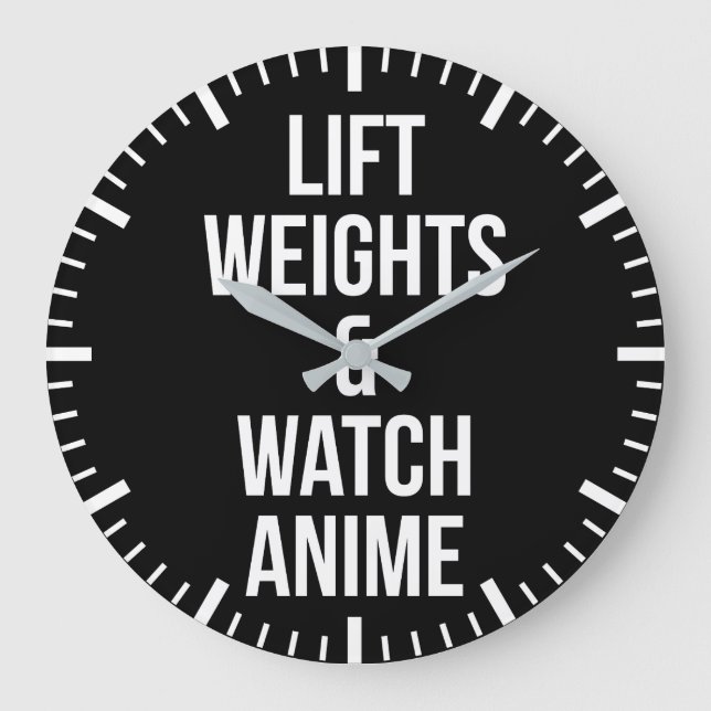 Reloj Redondo Grande Pesos De Elevación Y Ver Anime - Gimnasio Inspirad (Anverso)