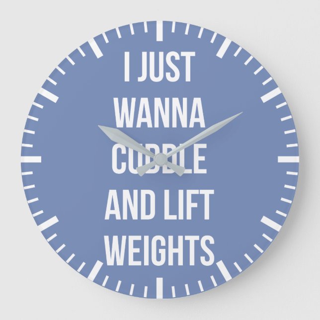 Reloj Redondo Grande Pesos De Levantamiento Y Cuddle - Gimnasio De Nove (Anverso)