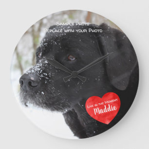 Reloj Redondo Grande Pet Photo Memorial - Add Your Photo - Dog Photo