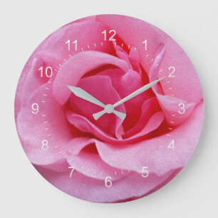 Reloj Redondo Grande Pétalos de rosa rosados